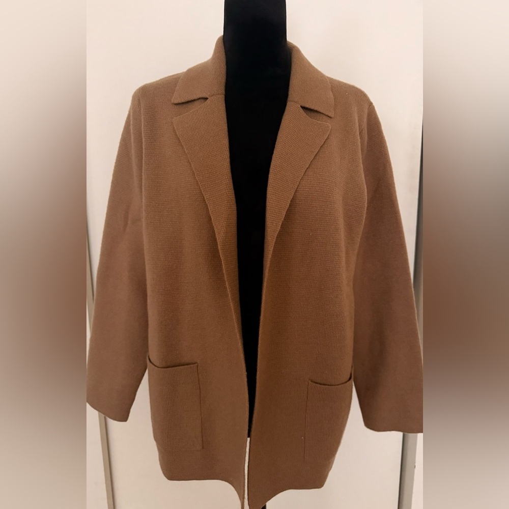 On 34th Open Front Sweater Blazer Cardigan Camel Color - S - Picture 2 of 6
